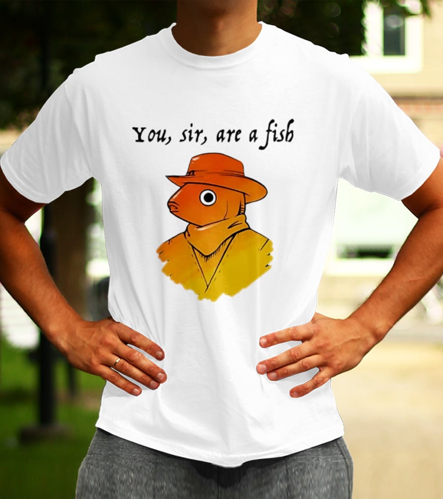 You Sir Are A Fish Cowboy Western Hat And Scarf T-Shirt