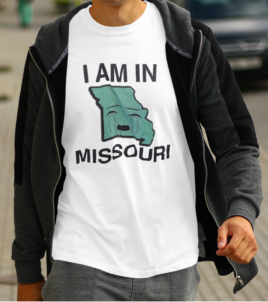 I Am In Missouri Crying Map Misery Pun T-Shirt