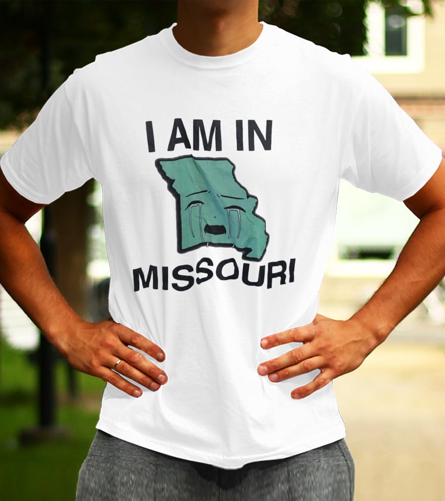 I Am In Missouri Crying Map Misery Pun T-Shirt