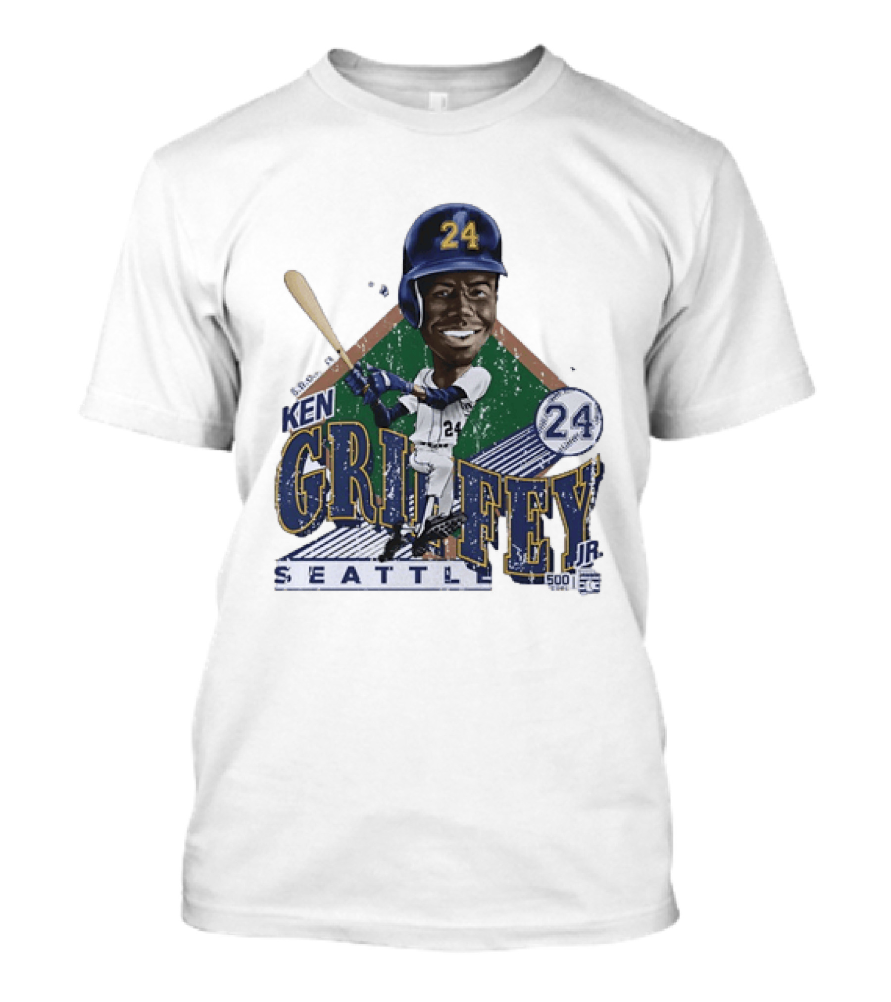 Ken Griffey Jr 24 Seattle Mariners 500 HR Club Distressed T-Shirt