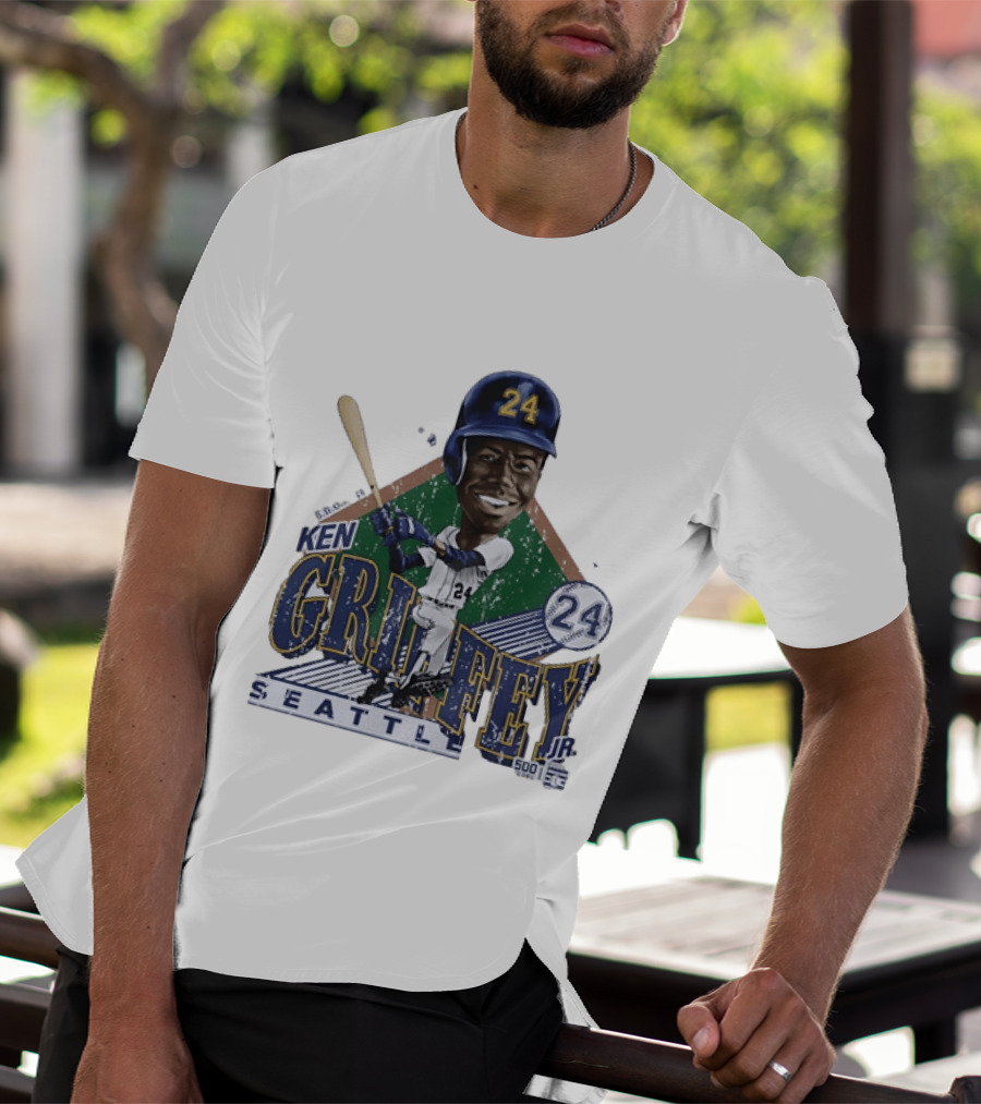 Ken Griffey Jr 24 Seattle Mariners 500 HR Club Distressed T-Shirt