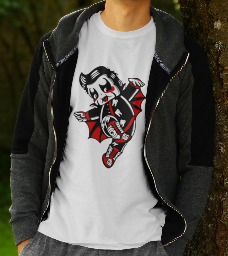 Little Vampire Kewpie Doll With Wings Teeth And Red Details T-Shirt