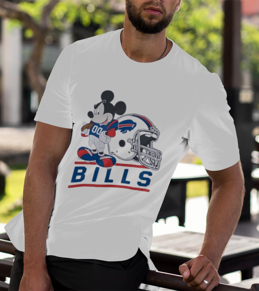 Mickey Mouse Buffalo Bills 00 Jersey Football Helmet T-Shirt