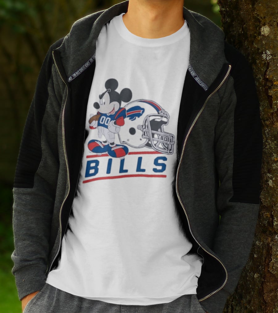 Mickey Mouse Buffalo Bills 00 Jersey Football Helmet T-Shirt