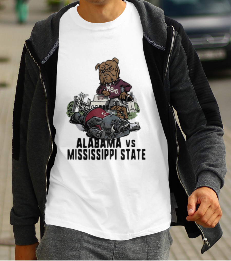 Alabama Vs Mississippi State Bulldogs Football Rivalry Game Day T-Shirt