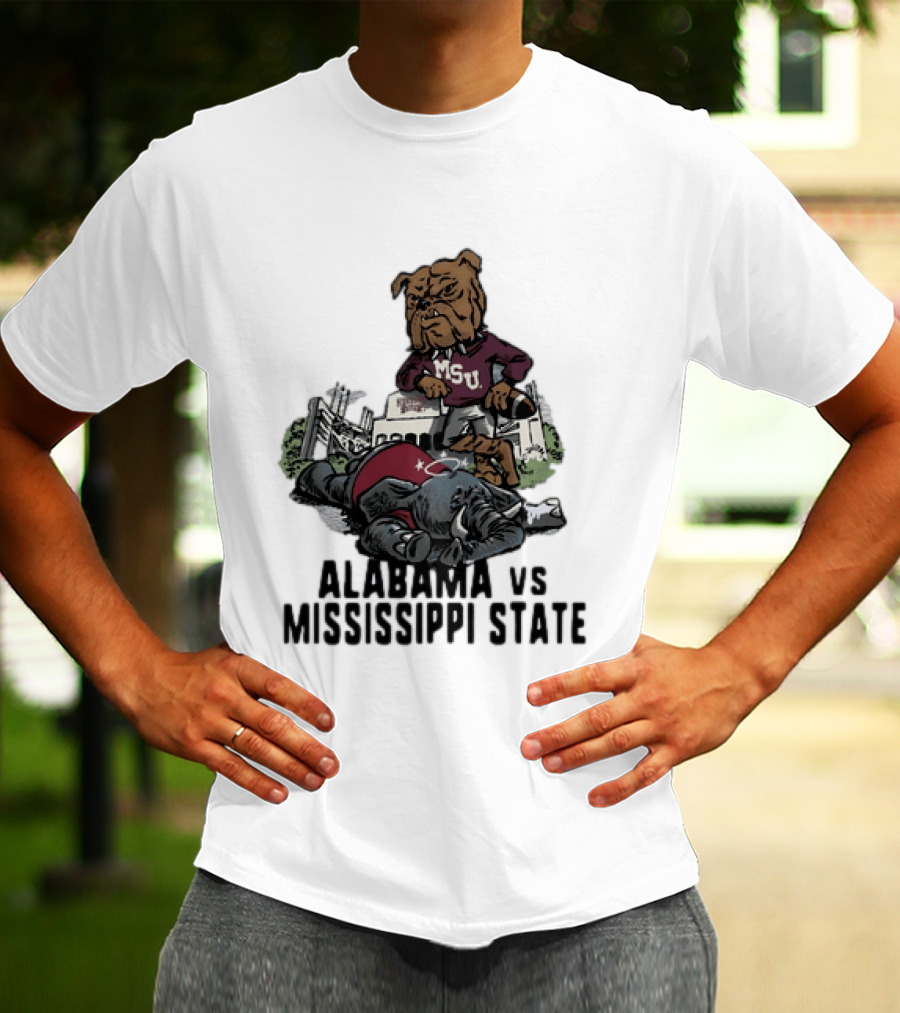 Alabama Vs Mississippi State Bulldogs Football Rivalry Game Day T-Shirt