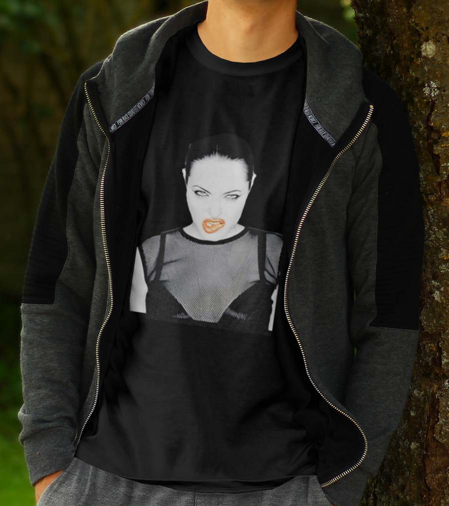 Angelina Jolie Black And White Pop Culture Fashion T-Shirt