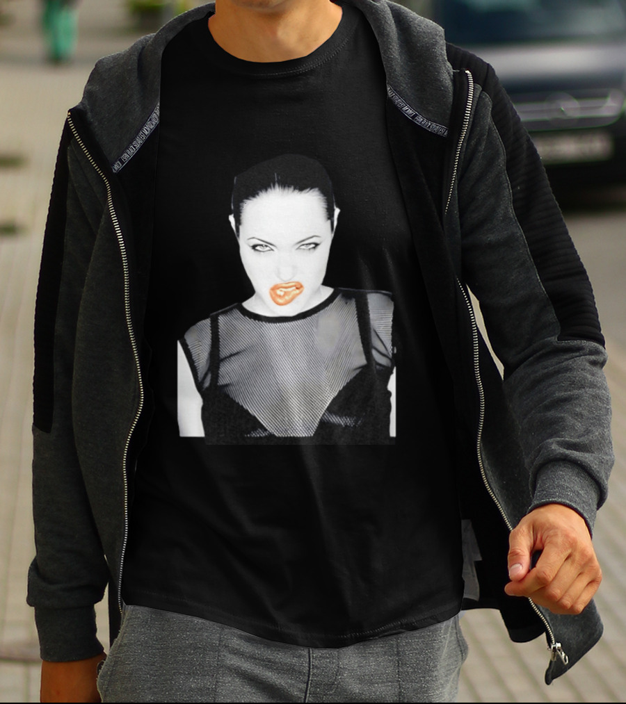 Angelina Jolie Black And White Pop Culture Fashion T-Shirt