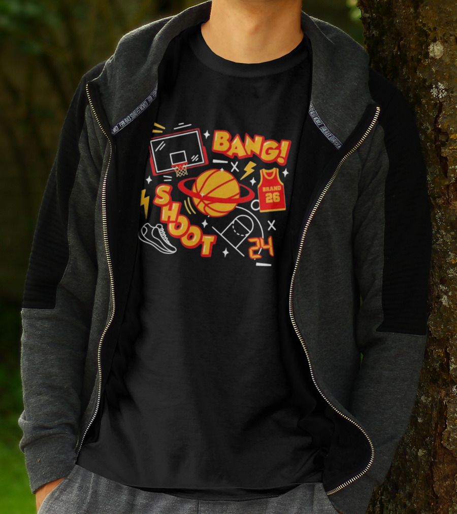 Bang Shoot Basketball Brand 26 Jersey Hoop 24 Sport Athletic T-Shirt