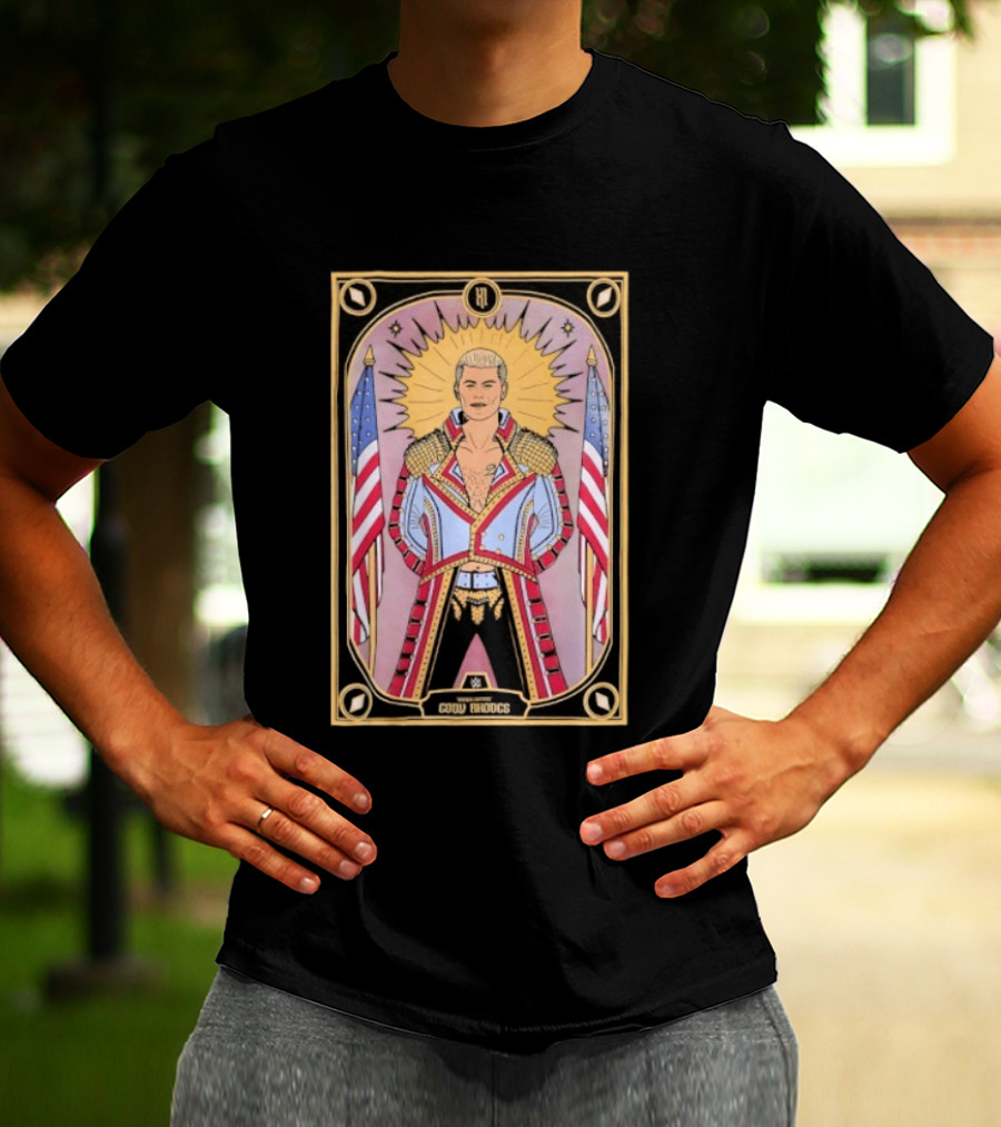 Cody Rhodes WWE Tarot Card With American Flags And Sunburst T-Shirt
