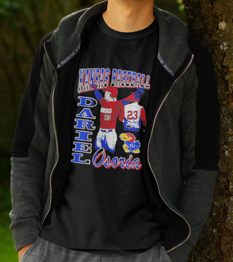 Kansas Baseball Dariel Osoria 23 KU Jayhawks T-Shirt