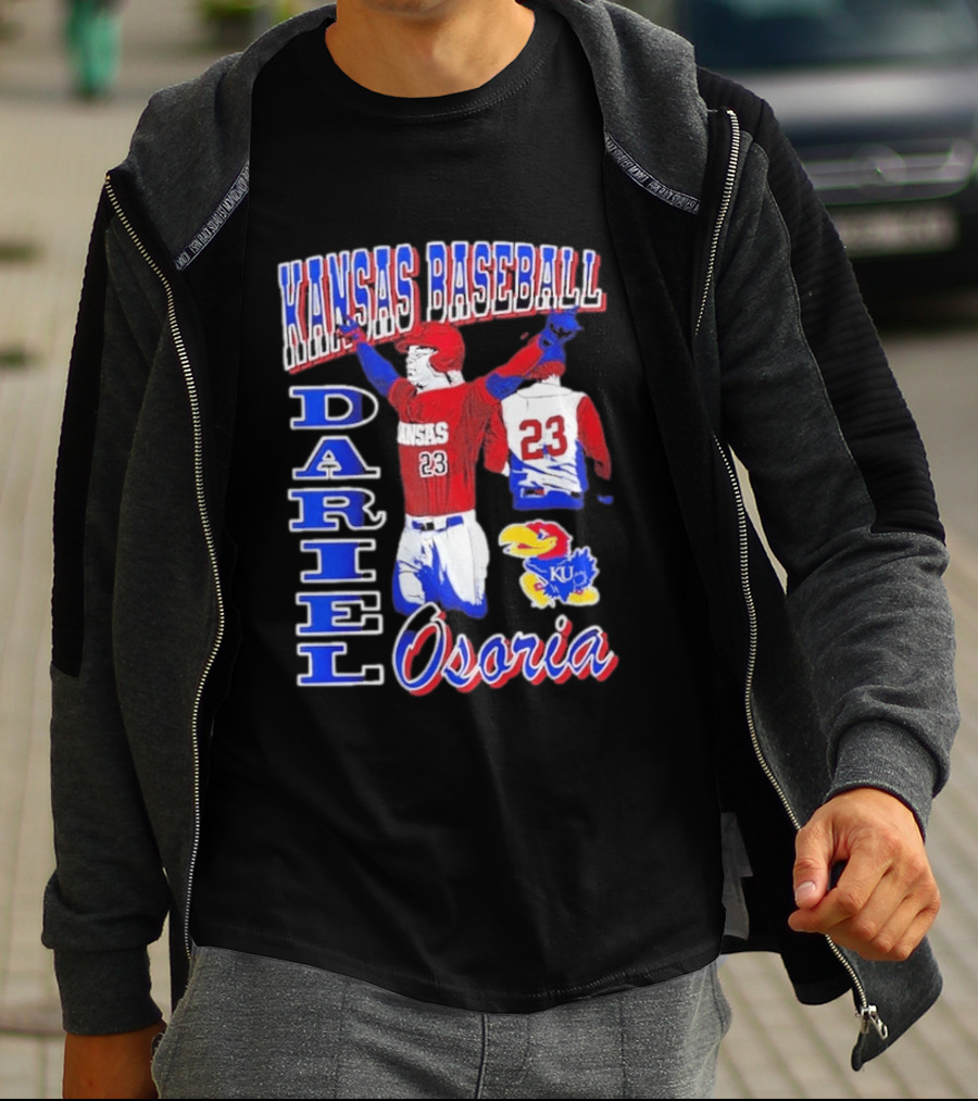 Kansas Baseball Dariel Osoria 23 KU Jayhawks T-Shirt