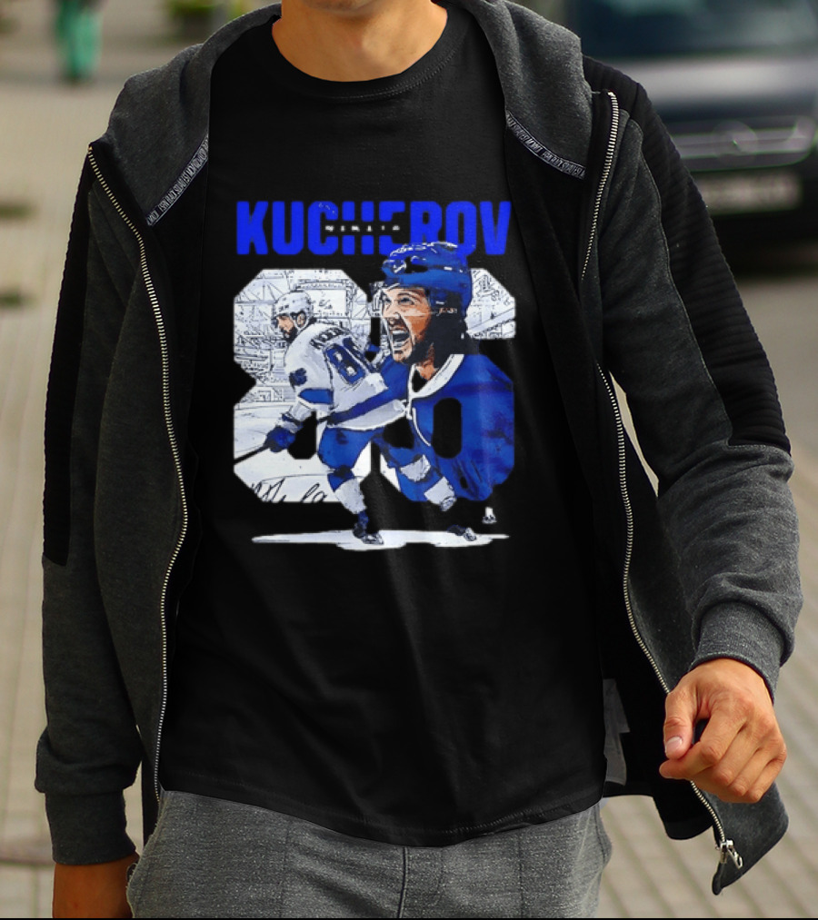 Kucherov 86 Skating And Celebrating Tampa Bay Lightning T-Shirt
