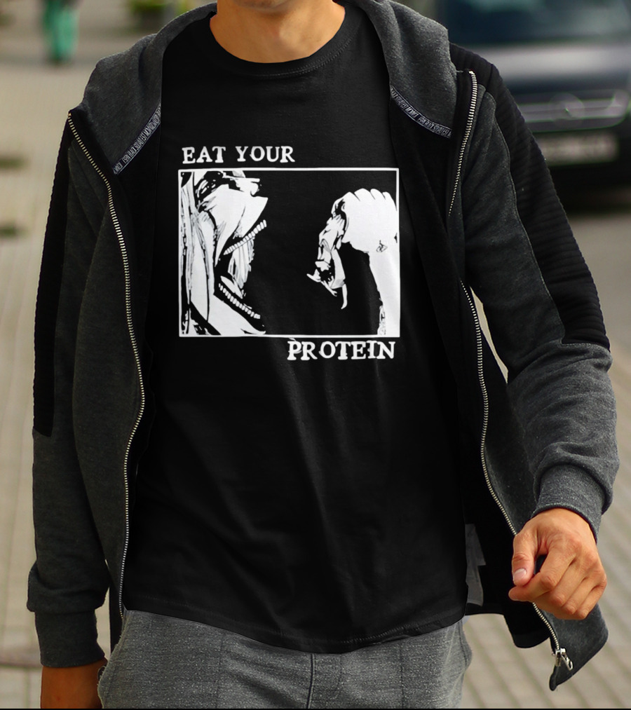 Eat Your Protein Beast Devouring Prey Fierce Motivation T-Shirt