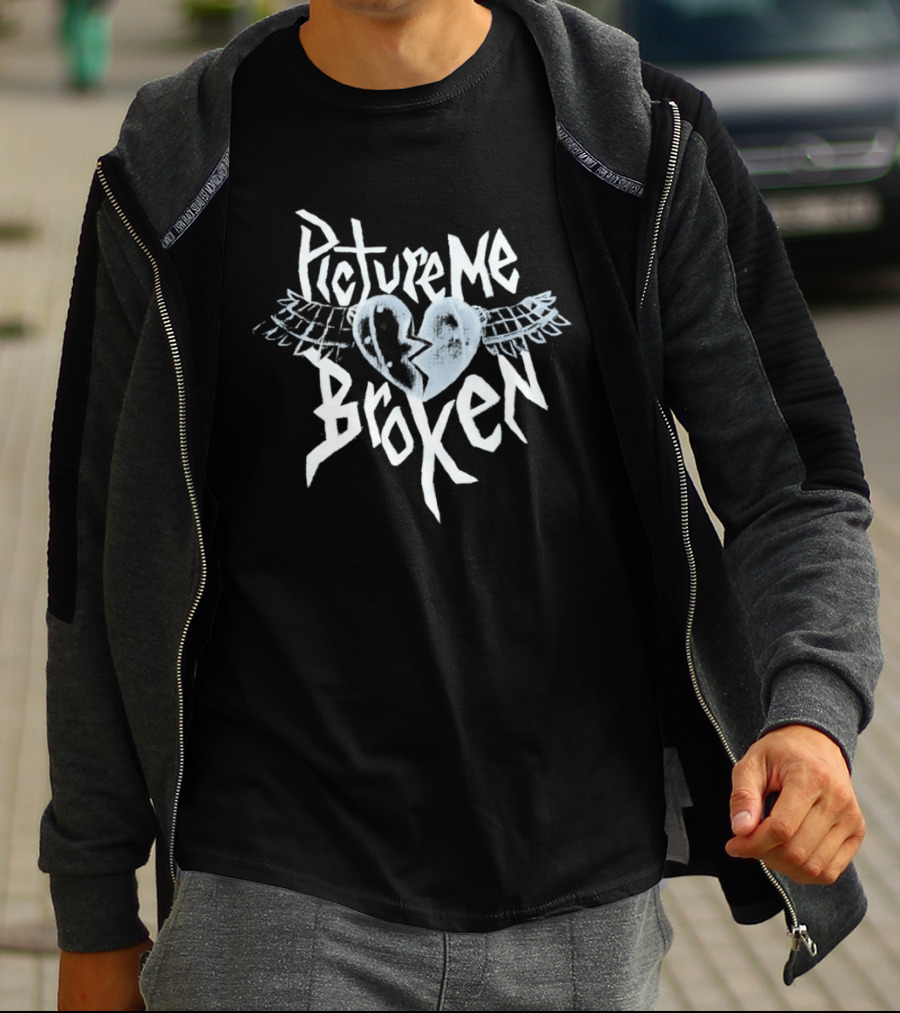 Picture Me Broken Heart Wings Alternative Rock T-Shirt