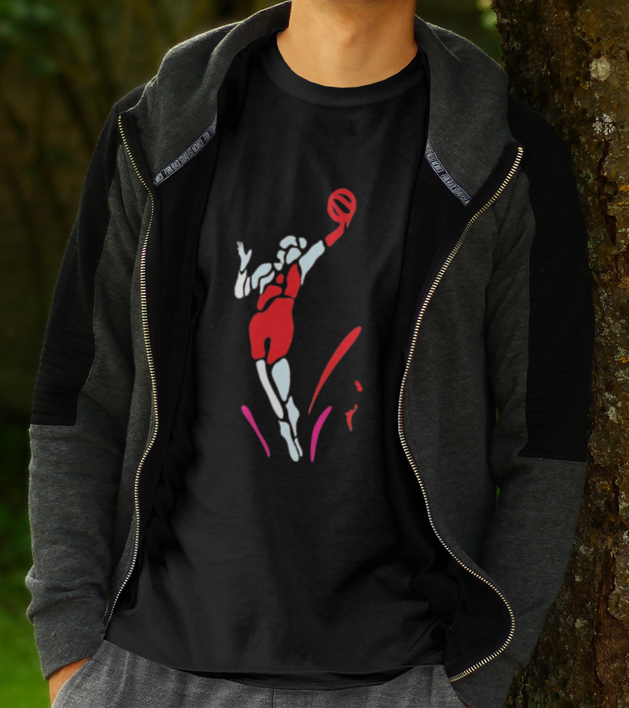 Portland Fire Basketball Player Athlete Jumping Action Pose T-Shirt