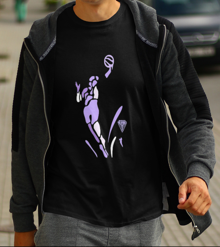 Golden State Valkyries Basketball Player Silhouette Purple Pose T-Shirt