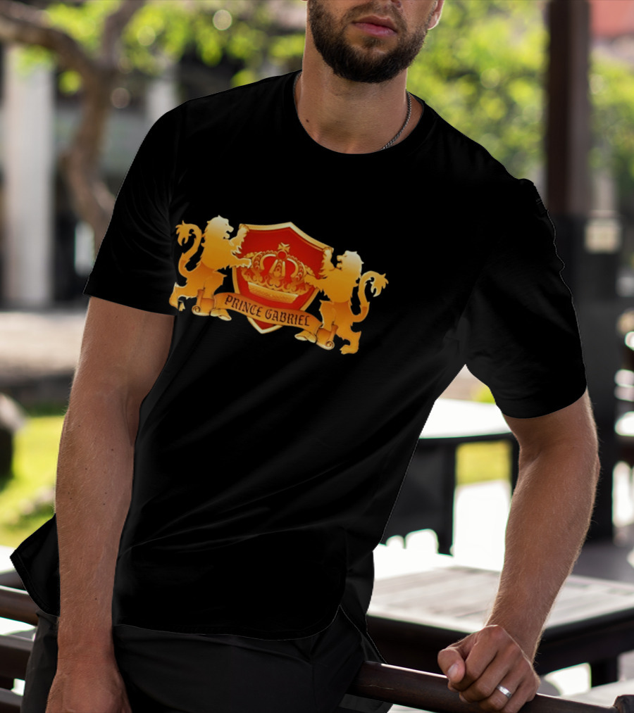 Prince Gabriel Regal Crown Emblem With Golden Lions T-Shirt