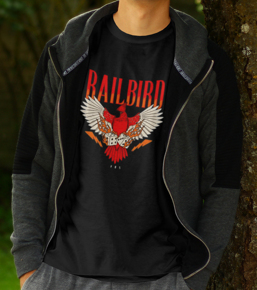 Railbird Festival 063 Red Winged Dice Bird With Flames T-Shirt