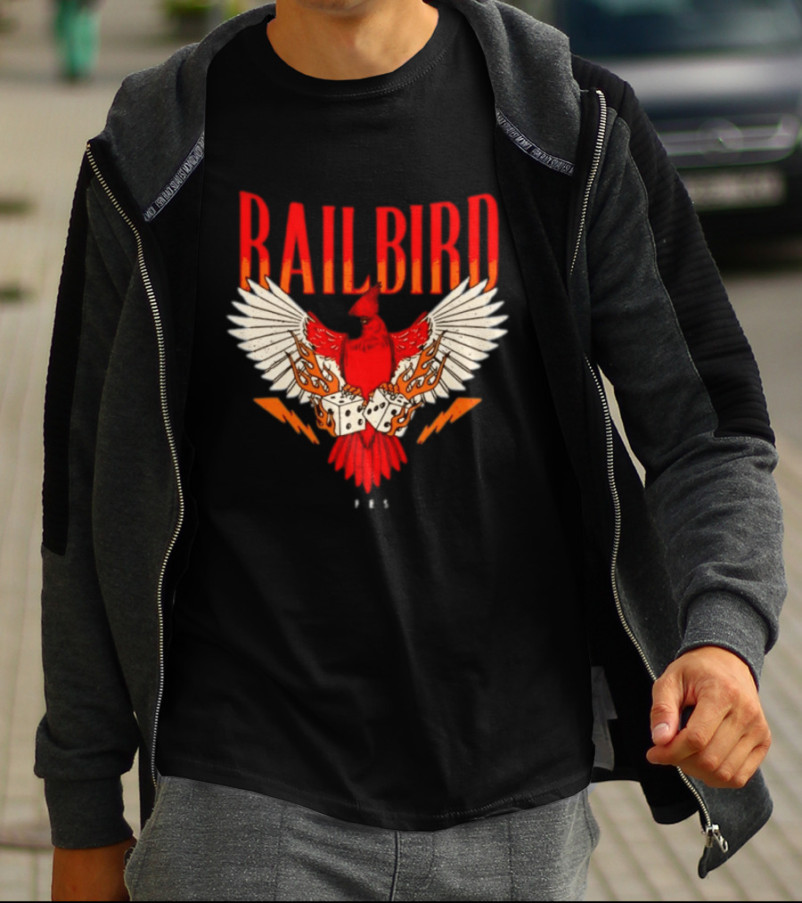 Railbird Festival 063 Red Winged Dice Bird With Flames T-Shirt