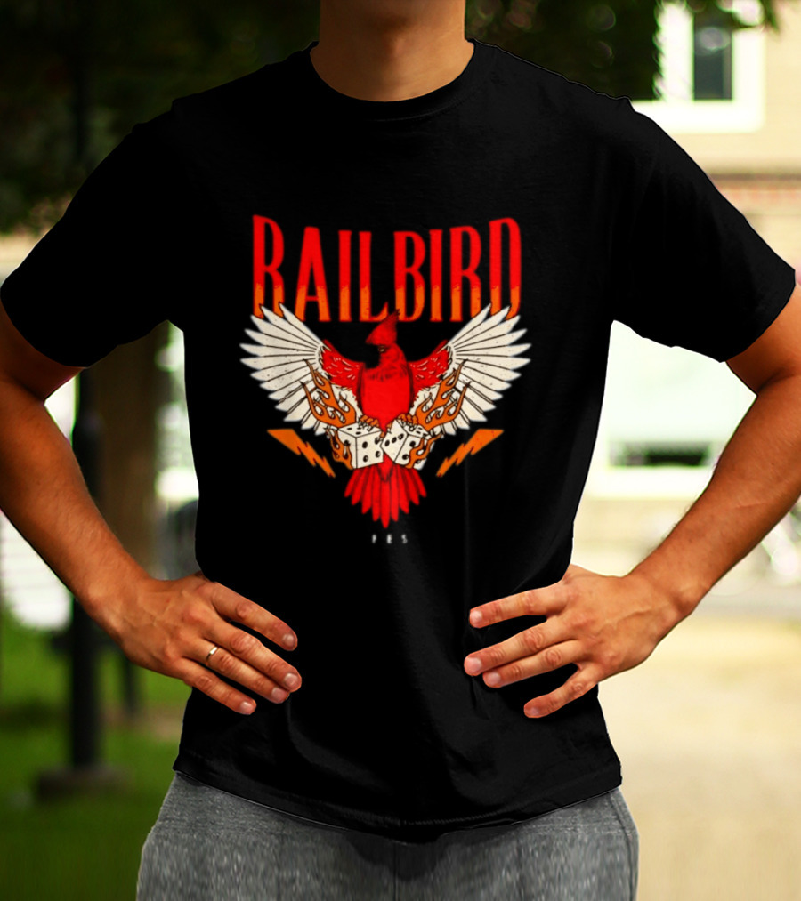 Railbird Festival 063 Red Winged Dice Bird With Flames T-Shirt
