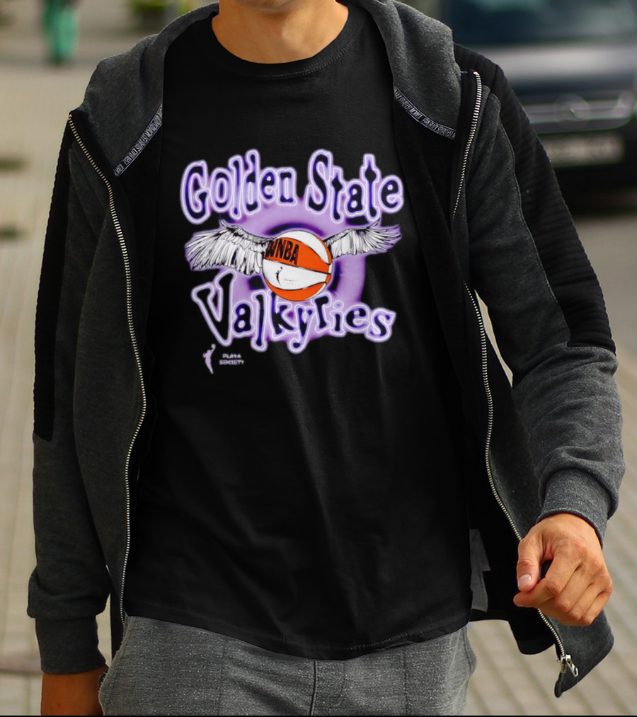 Golden State Valkyries WNBA Playa Society Winged Basketball T-Shirt