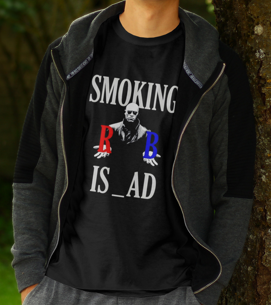 SMOKING IS BAD Morpheus Red Blue Pill The Matrix T-Shirt