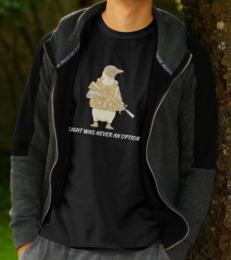 Tactical Penguin Flight Was Never An Option Military Animal Comedy T-Shirt