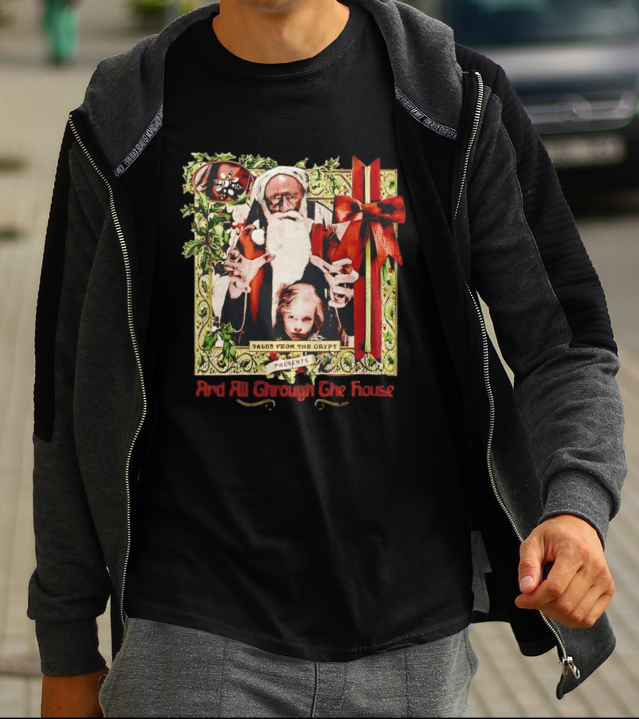Tales From The Crypt Presents And All Through The House Santa Horror T-Shirt