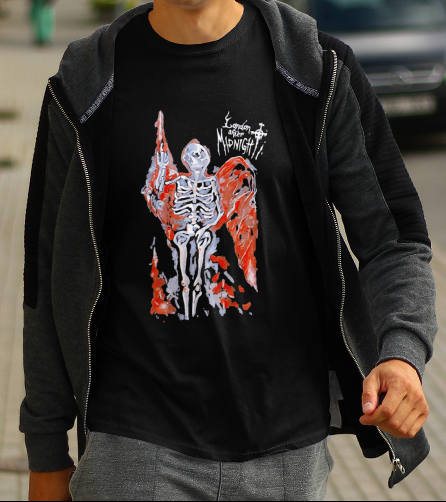 London After Midnight Skeleton Angel Gothic Band Winged Skeleton T-Shirt