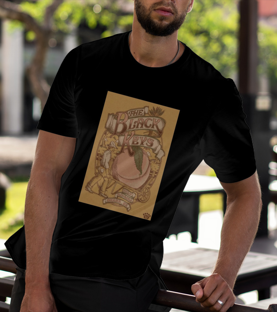The Black Keys Omaha NE July 20 2026 Peach Cart Astro Amphitheater T-Shirt