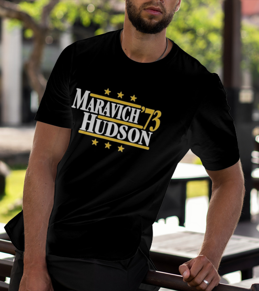 Maravich Hudson 1973 Atlanta Hawks Basketball Stars T-Shirt