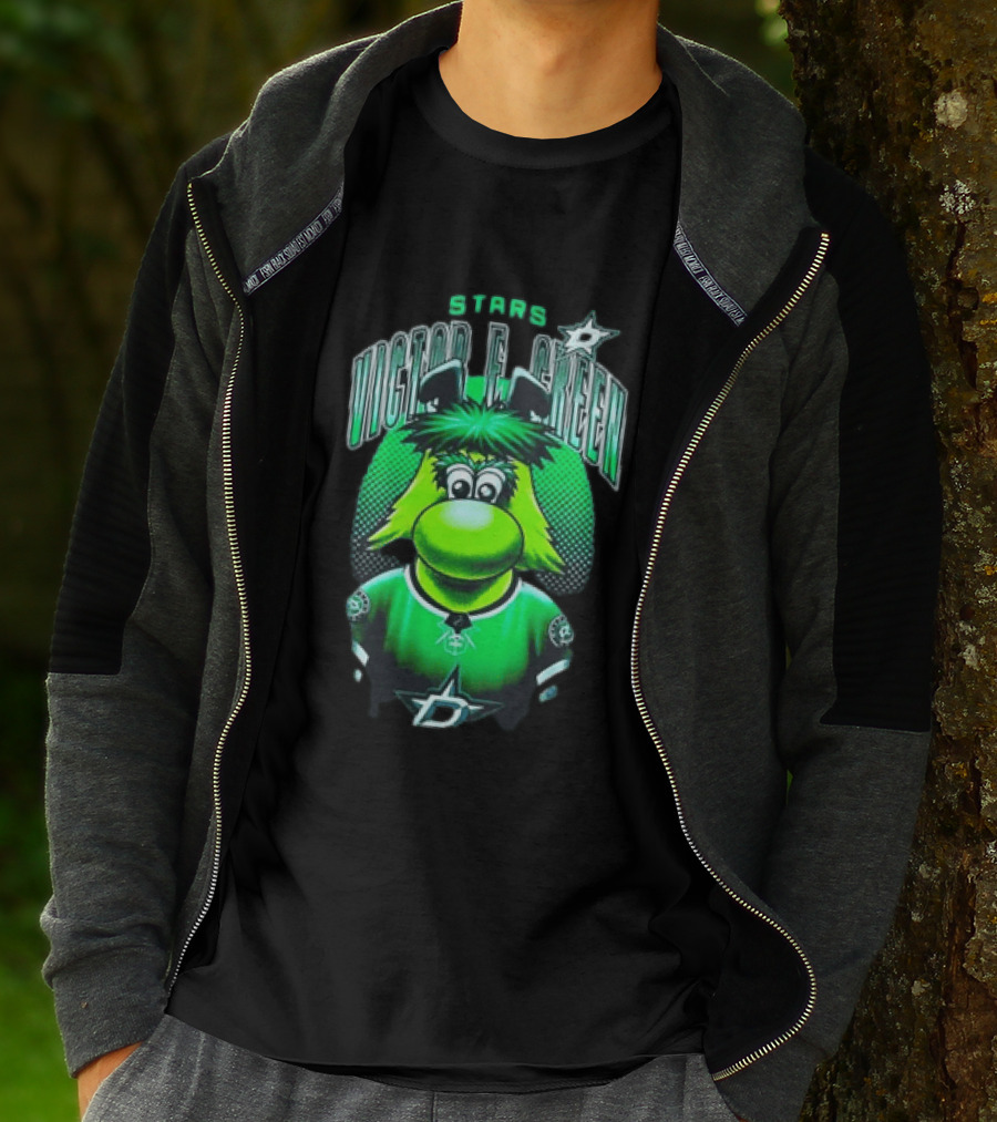 Dallas Stars Victor E Green Mascot NHL Fan Gear T-Shirt