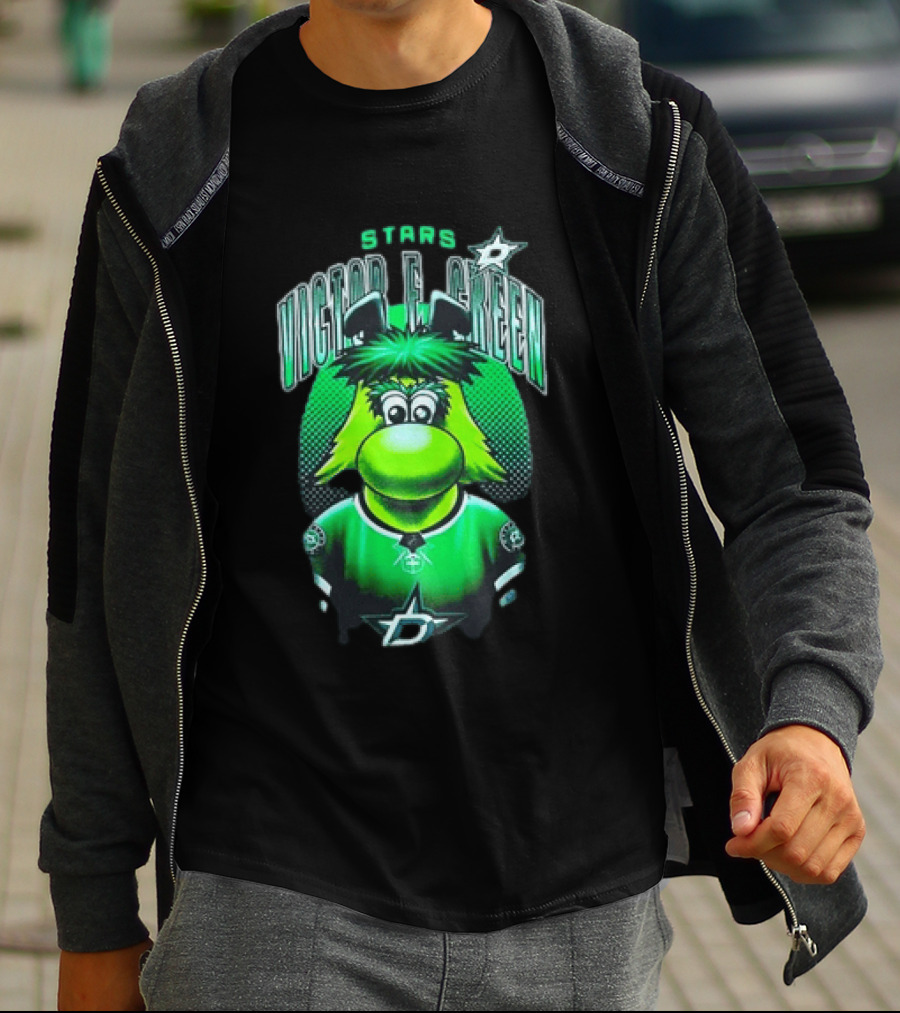 Dallas Stars Victor E Green Mascot NHL Fan Gear T-Shirt