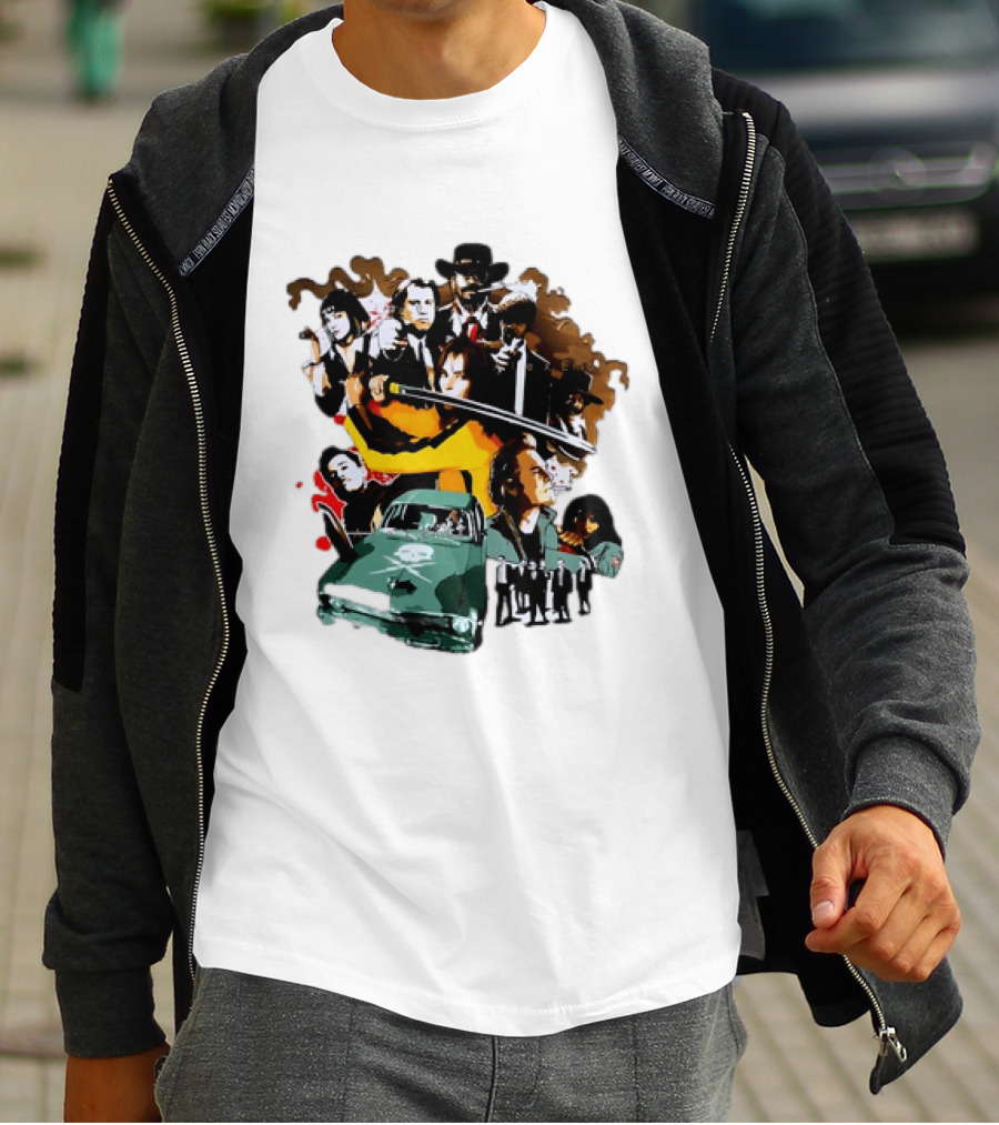 Alex Ember Pulp Fiction Quentin Tarantino Movie Characters Samurai Sword Car T-Shirt
