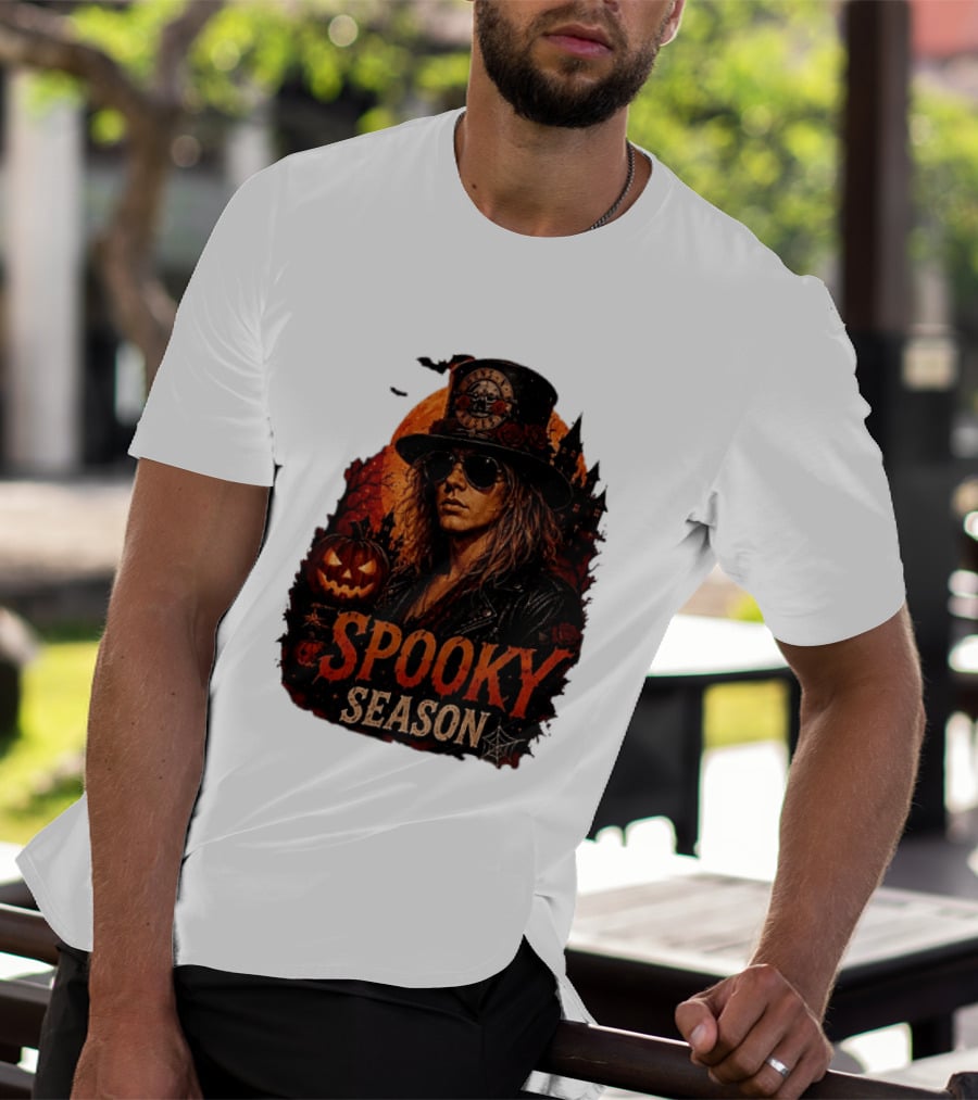 Spooky Season Buns N' Roses Halloween Pumpkin Slash T-Shirt