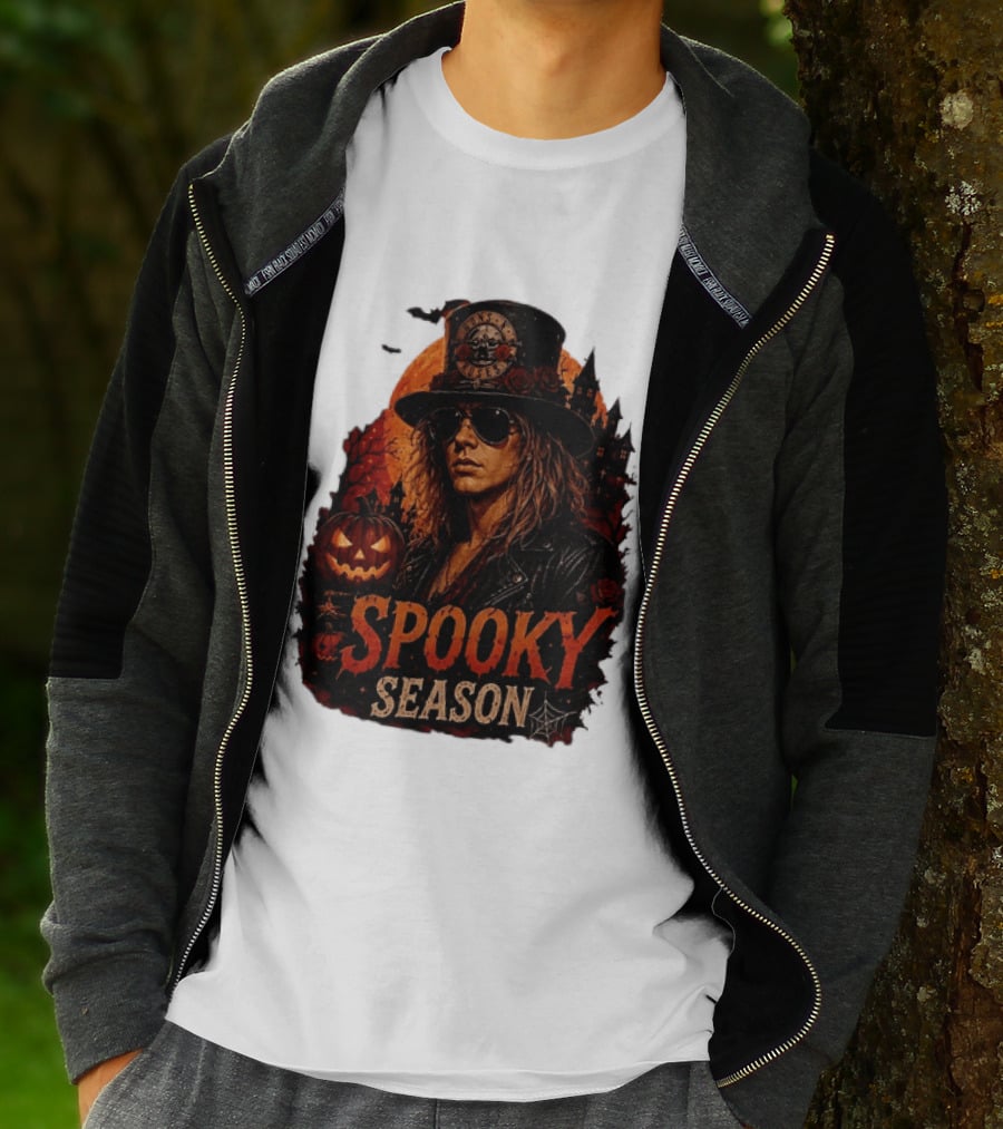 Spooky Season Buns N' Roses Halloween Pumpkin Slash T-Shirt