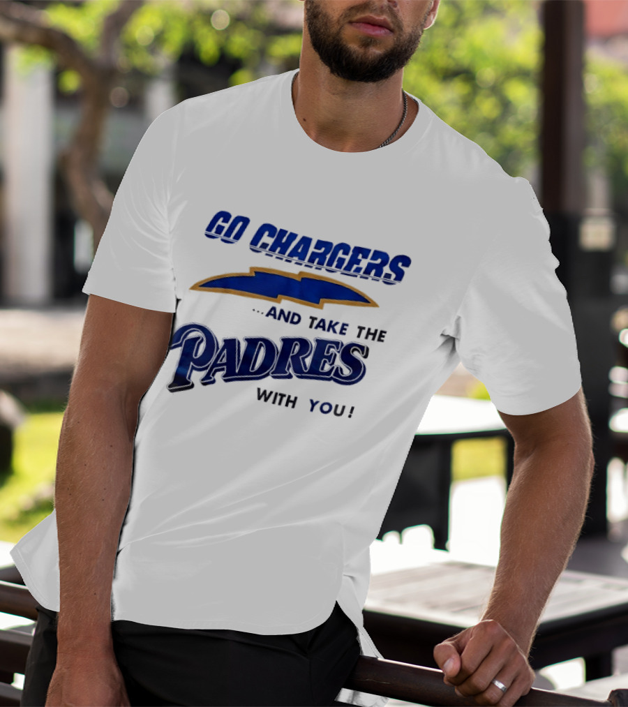 Go Chargers And Take The Padres With You Lightning Bolt T-Shirt