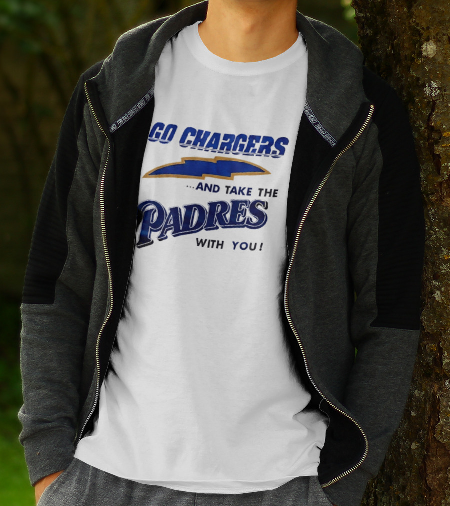 Go Chargers And Take The Padres With You Lightning Bolt T-Shirt