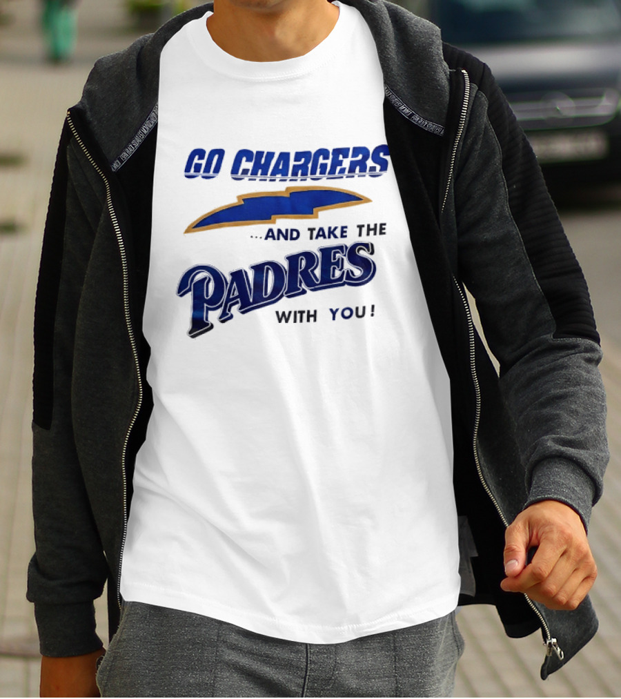 Go Chargers And Take The Padres With You Lightning Bolt T-Shirt
