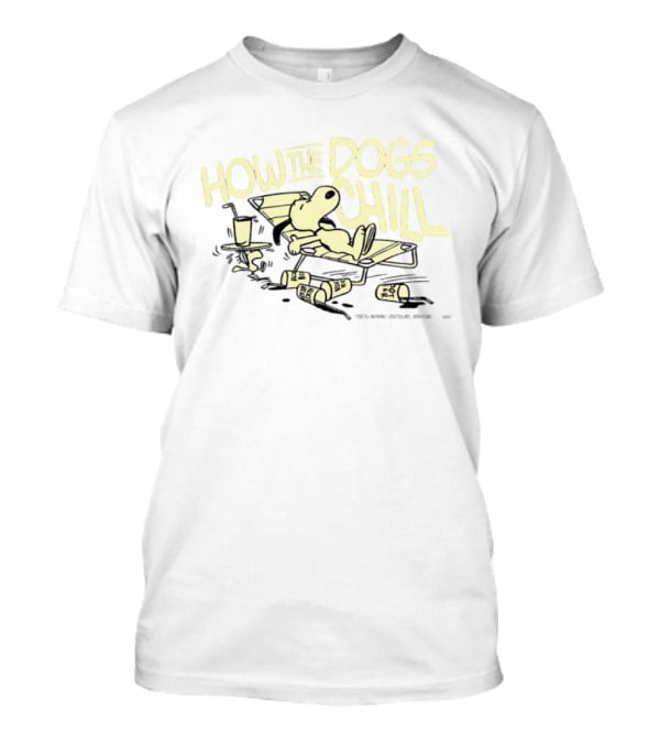 Snoopy Woodstock Peanuts How The Dogs Chill Root Beer Relaxation T-Shirt