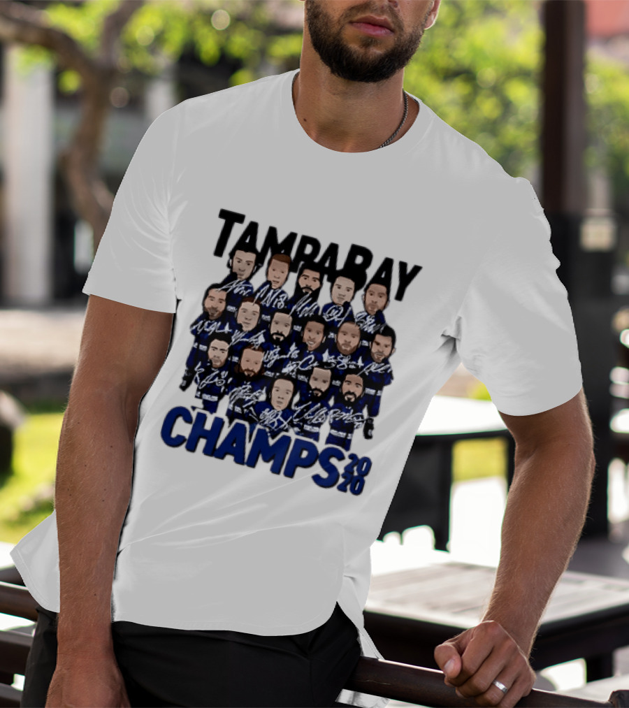 Tampa Bay Champs 2020 Hockey Team Players Signatures T-Shirt