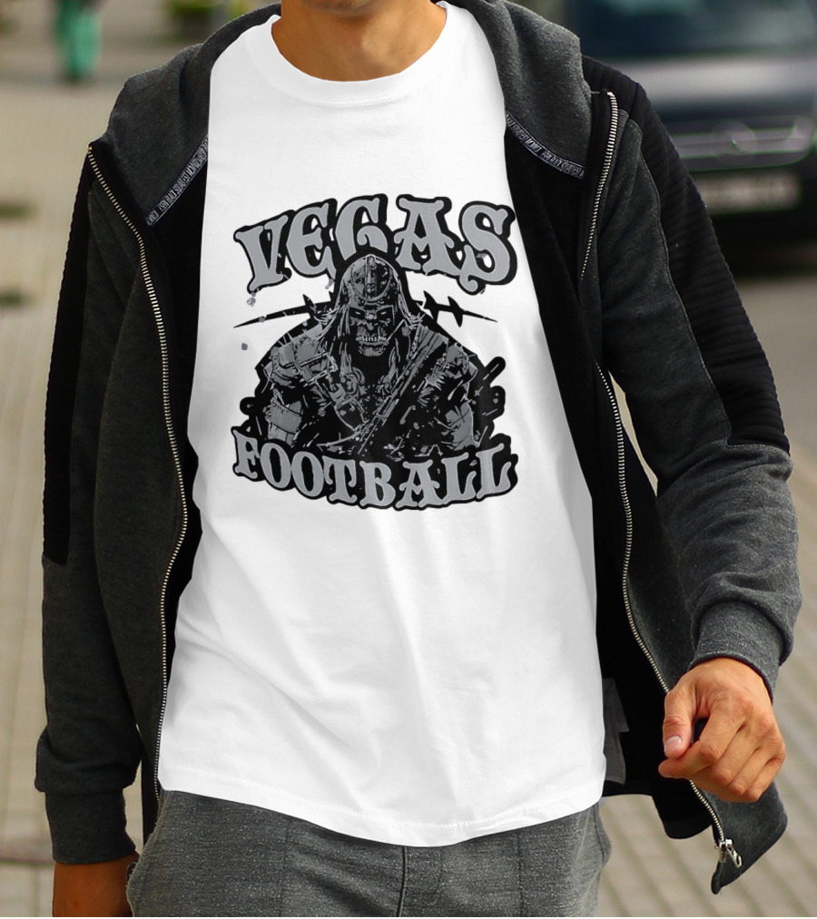Vegas Football Undead Warrior Grayscale T-Shirt