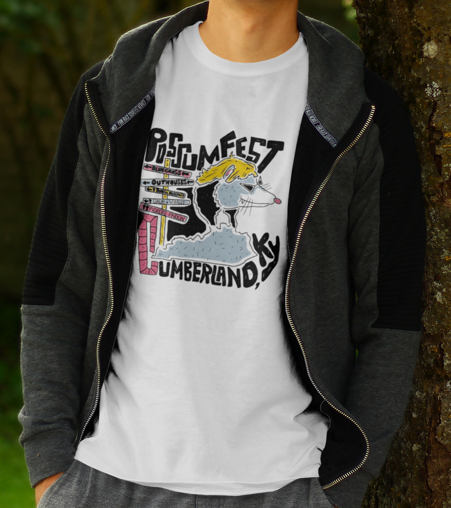 Possumfest Cumberland KY Bluegrass Festival Picken Parkin Fun Map T-Shirt