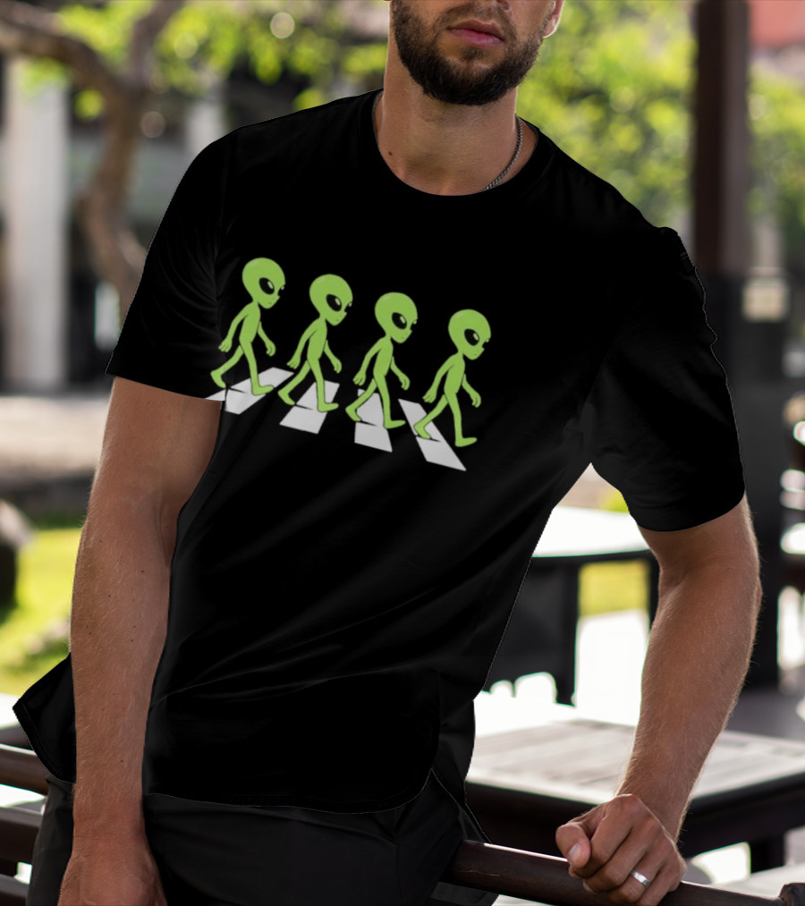 Abbey Road Alien Crosswalk UFO Aliens T-Shirt