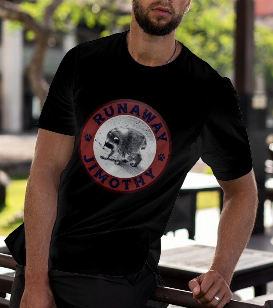 Runaway Jimothy Raccoon Meme Circle T-Shirt