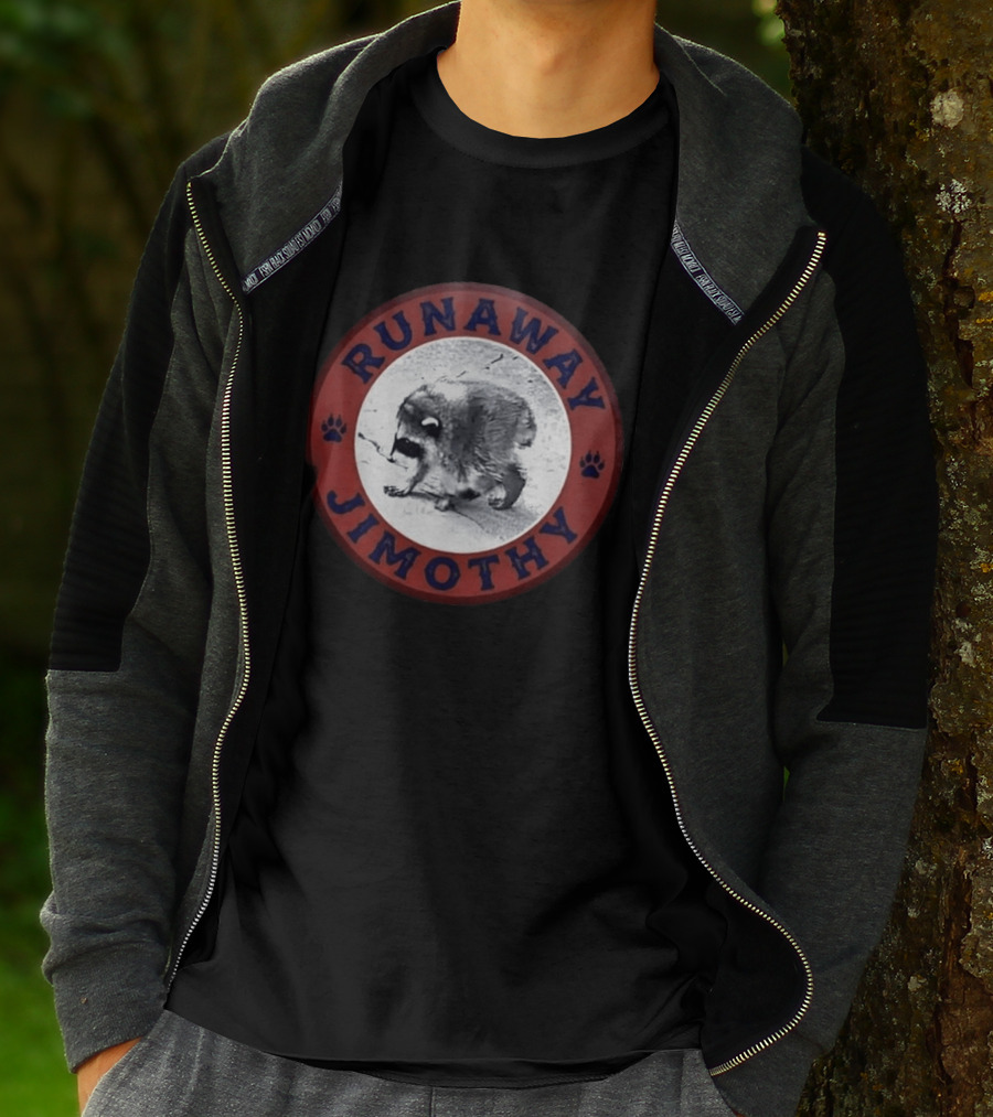 Runaway Jimothy Raccoon Meme Circle T-Shirt
