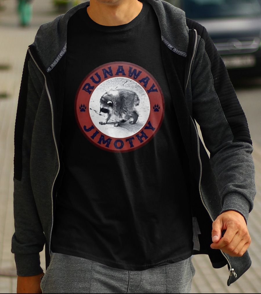 Runaway Jimothy Raccoon Meme Circle T-Shirt