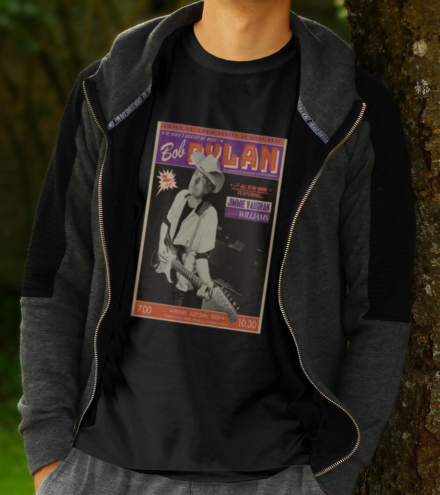 Bob Dylan July 24 2026 Vienna Virginia Filene Center Wolf Trap Jimmie Vaughan Lucinda Williams Concert T-Shirt