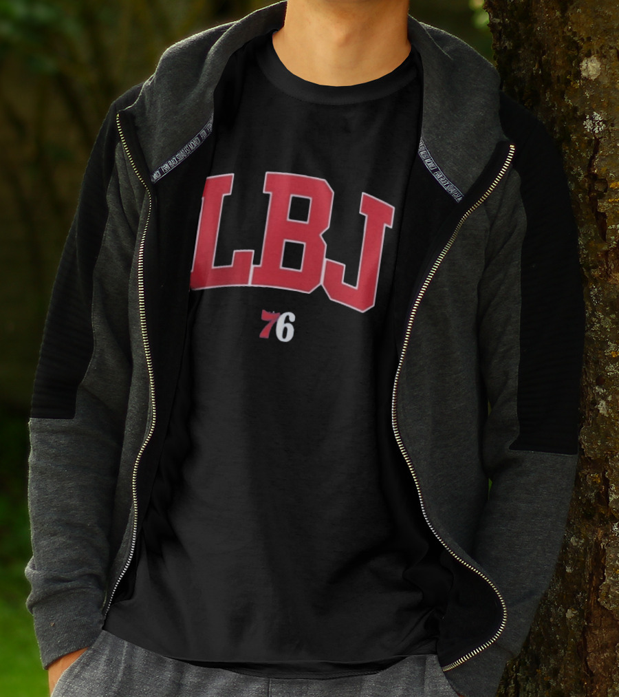 LBJ 76ers Red And White Text Combination T-Shirt